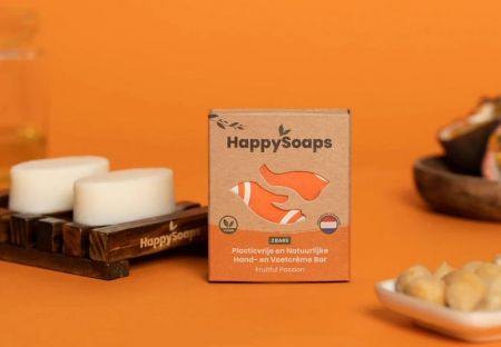 The Happy Soaps Hand- en Voetcrème Bar Fruitful Passion 2x 20 gram nodig? - ruitershopbeerens.nl