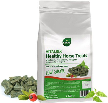 Vitalbix Healthy Horse Treats Brandnetel 1KG Groen 1 kg nodig? - ruitershopbeerens.nl